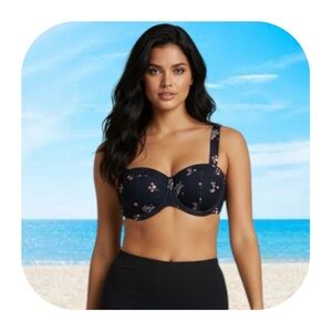 NWT Ta3 S D/DD black primrose busty bra bikini top